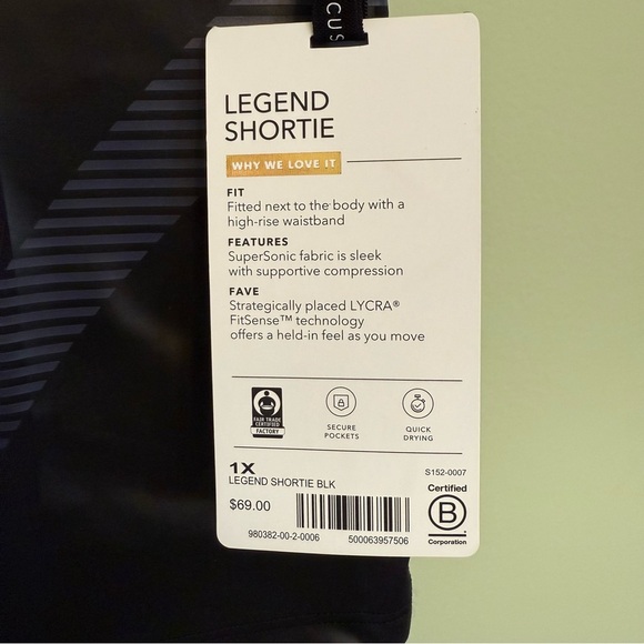 New Athleta Allyson Felix legend shortie Black Athletic Shorts women’s size 1X - Picture 3 of 14